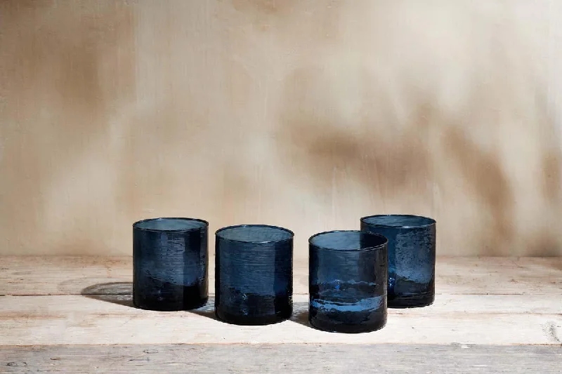 Modern vases for flower decoration -Yala Hammered Tumbler - Indigo