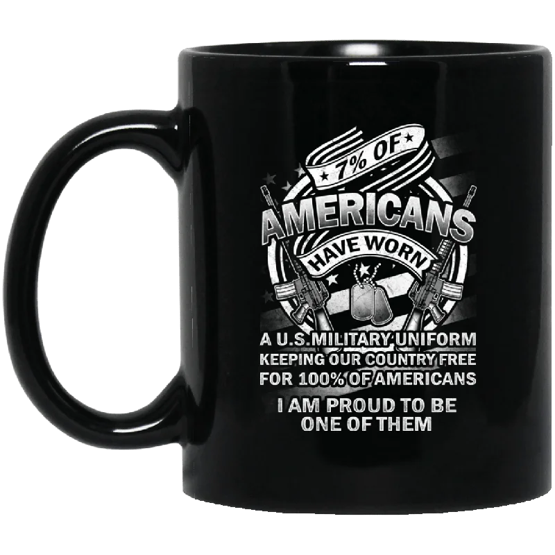 stylish coffee mugs with personalized names-7% of Americans Have Worn Proud To Be one of Them Coffee Mug Black - Change Colour