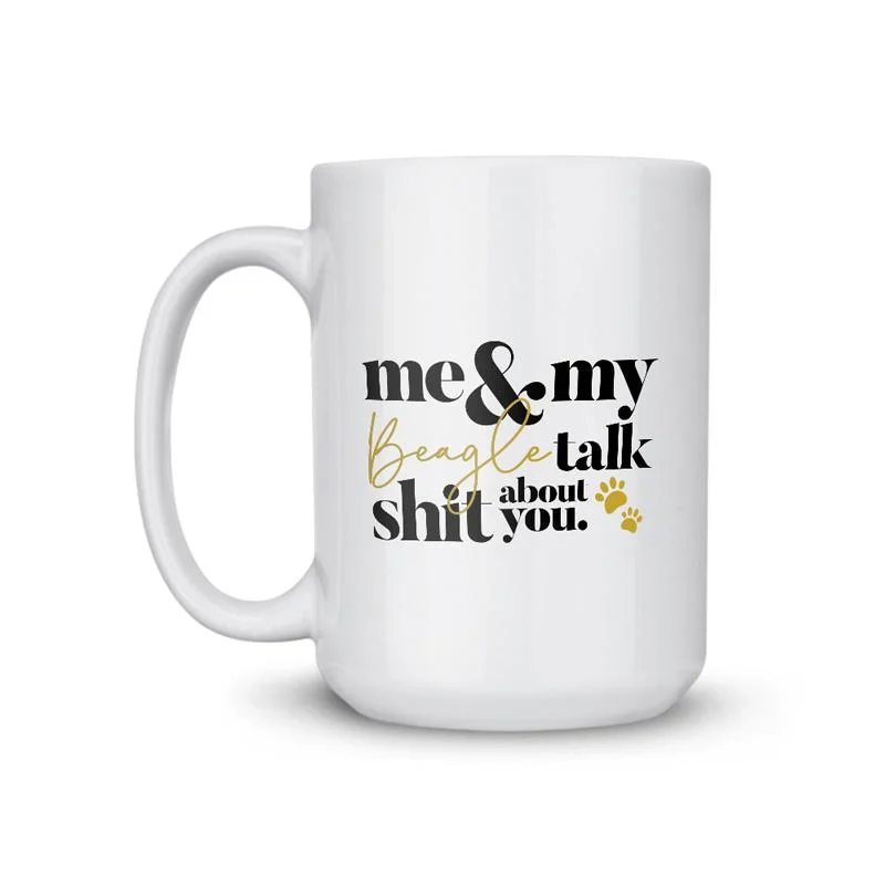 custom photo mugs for family gatherings-Beagle Talk Shit Coffee Mug