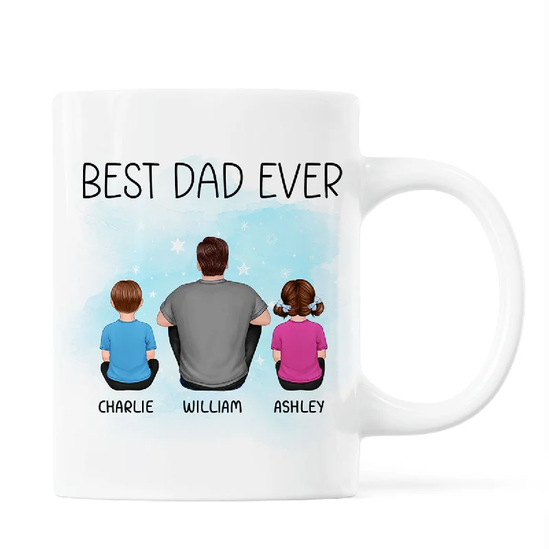 best insulated mugs for daily use-Best Dad Grandpa Back View Personalized Mug