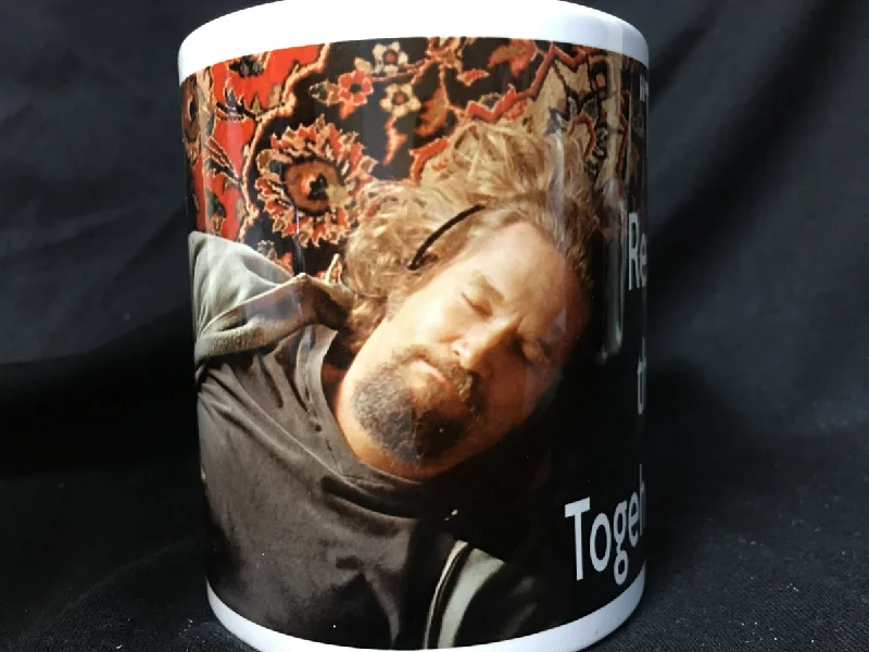 quirky mugs for home decoration-Big Lebowski Pee Rug Coffee Mug