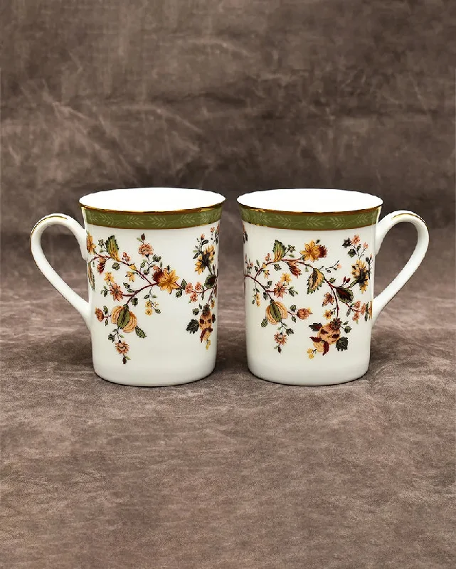 oversized ceramic mugs-Bloom Classic Porcelain Mugs | Set of 6 | 3 x 4 inches