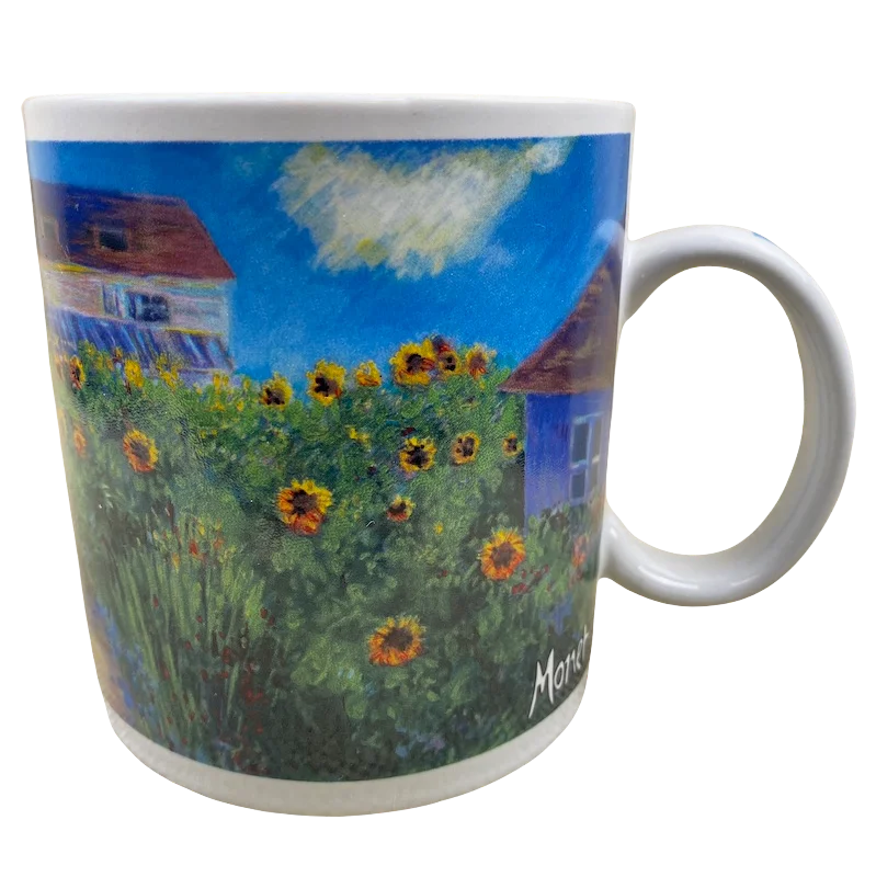 luxury ceramic mugs for home-Claude Monet The Artist’s Garden at Vétheuil’ Oversized Mug