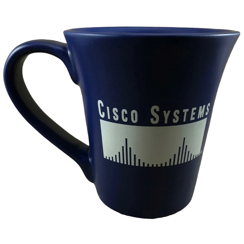 cute travel mugs for hot beverages-Cisco Systems Logo Large Blue Mug