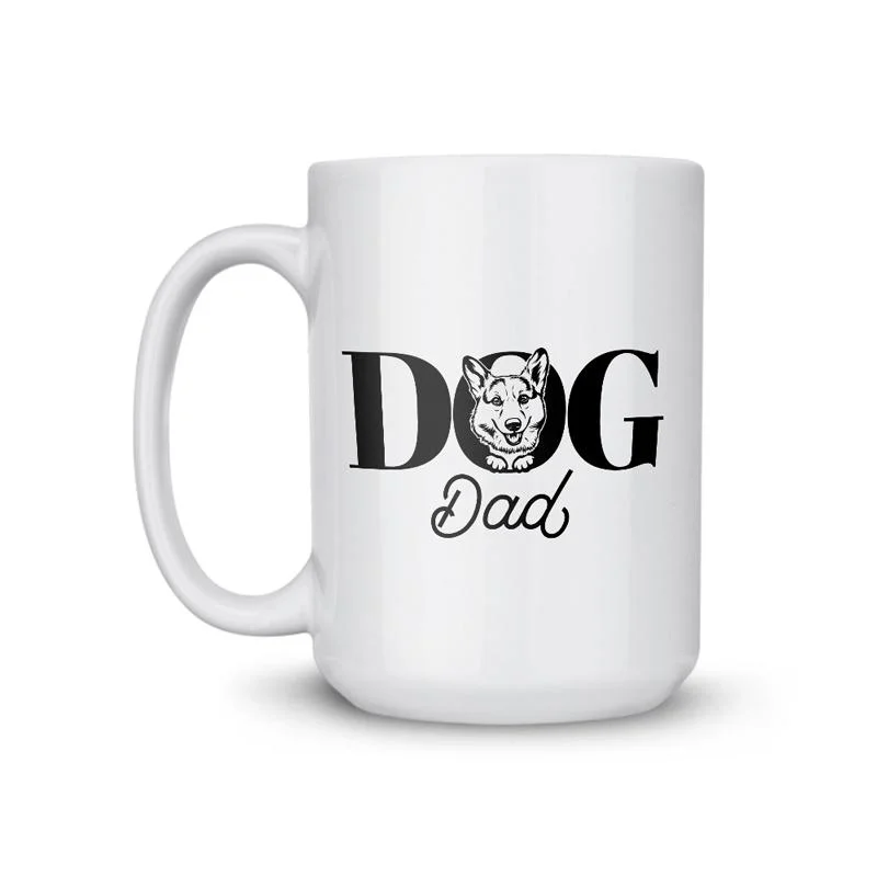 modern coffee mugs for trendy offices-Corgi Dad Dog Coffee Mug