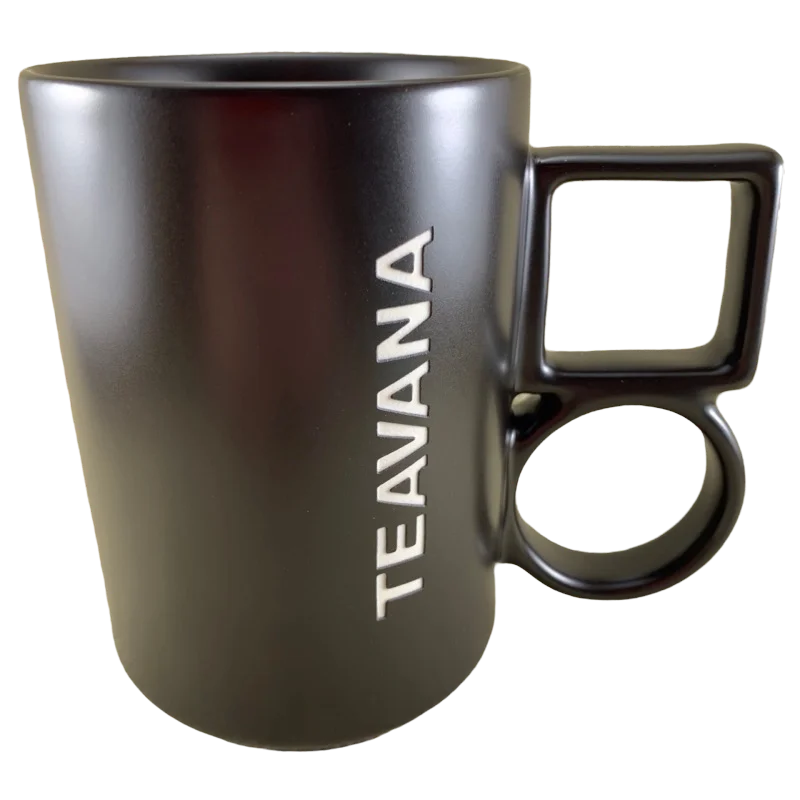 large coffee mugs for special events-Etched Logo With Unique Square And Round Handle Mug Starbucks Teavana