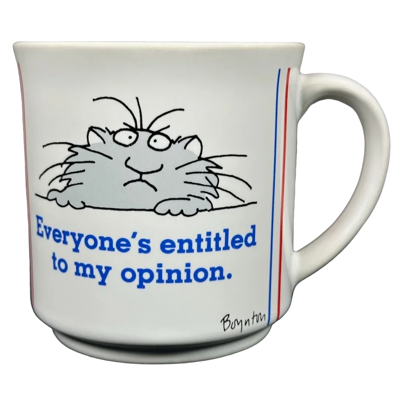 cute travel mugs for coffee lovers-Everyone’s Entitled To My Opinion Sandra Boynton Mug Recycled Paper Products