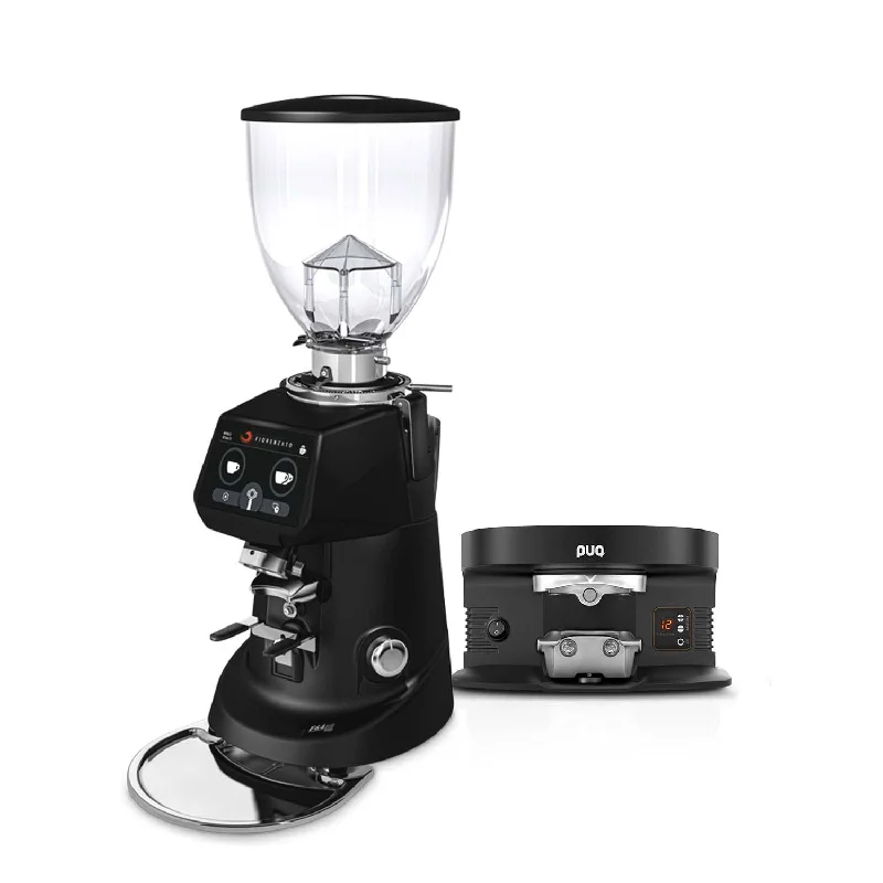 best coffee cups for cold beverages-Fiorenzato F64 EVO PRO x PUQpress M4 Bundle - Black/Black