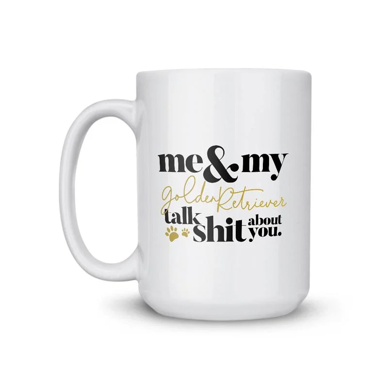 durable coffee mugs for hiking trips-Golden Retriever Talk Shit Coffee Mug