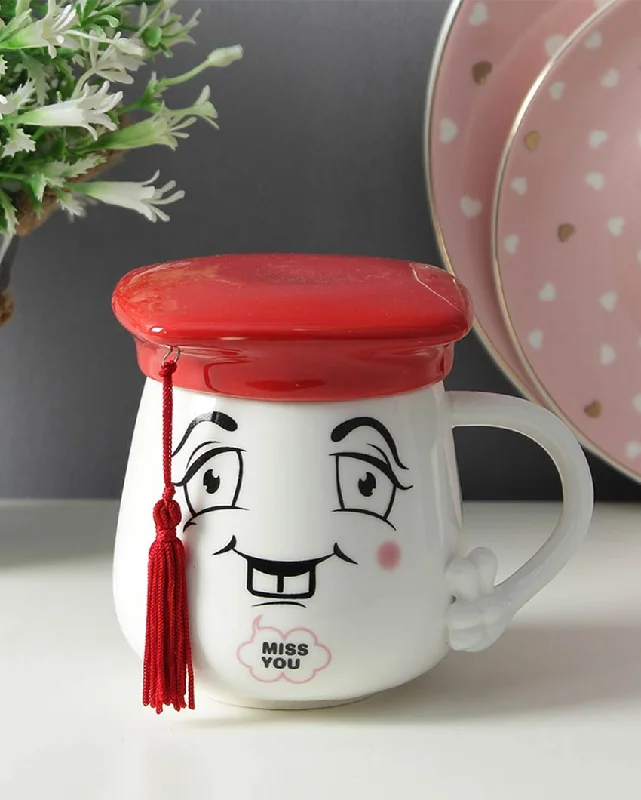 large ceramic mugs for coffee stations-Graduation Cap Lid Ceramic Mug