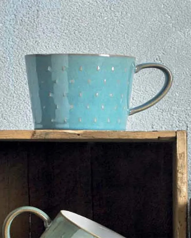 unique mugs for office gifts-Heritage Stoneware Pavillion Cascade Mug | Light Blue