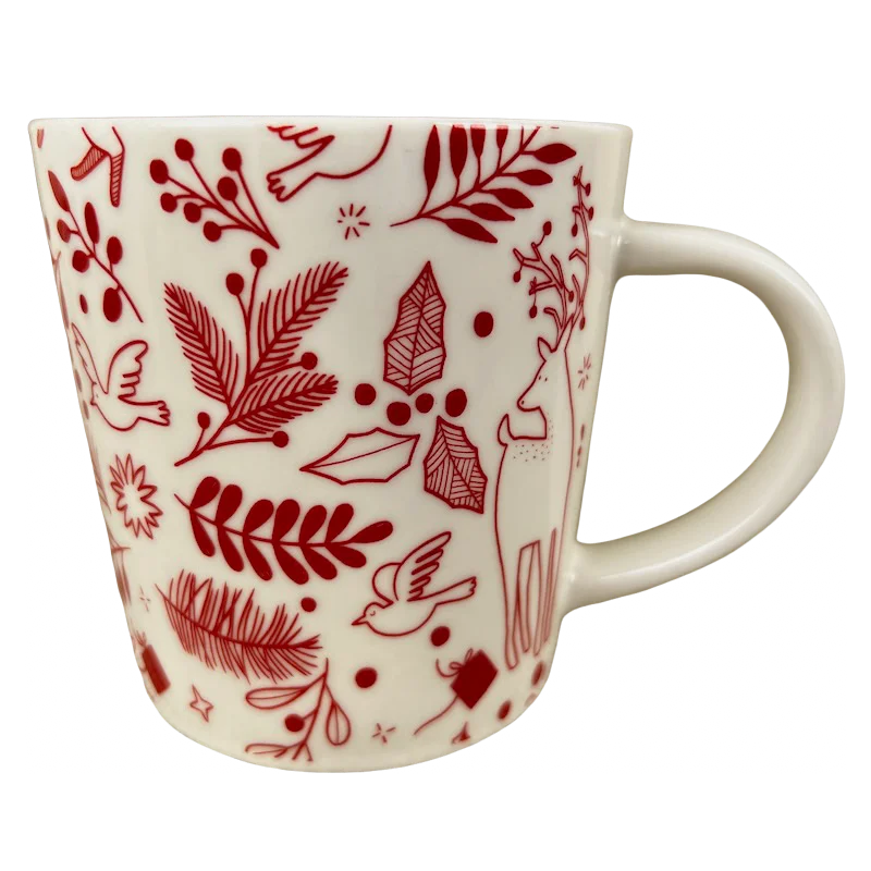 best coffee cups with funny designs-Holiday Birds Deer Fox Rabbit 14oz Mug Starbucks