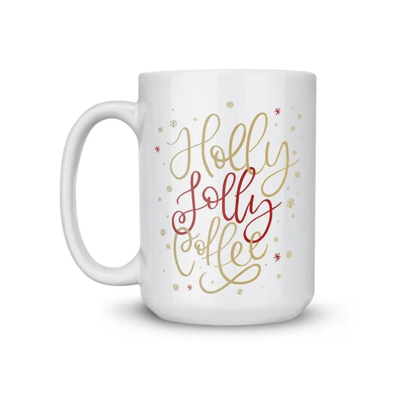 unique coffee mugs for home decor-Holly Jolly Coffee Mug