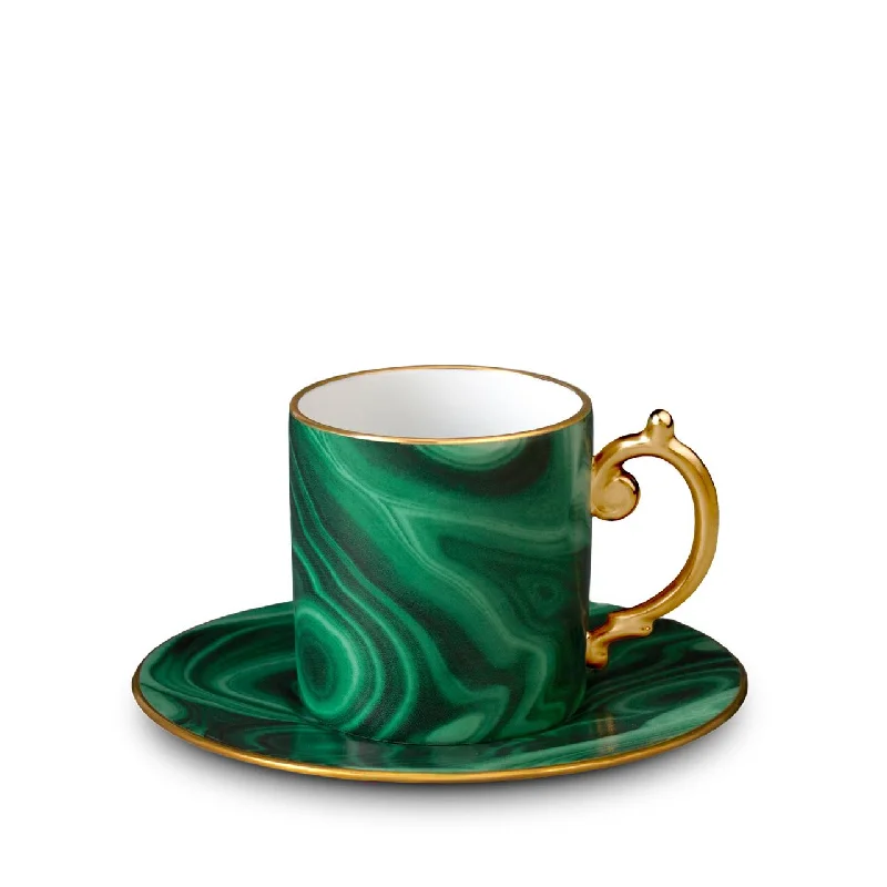 modern coffee mugs with lids-Malachite Espresso Cup & Saucer