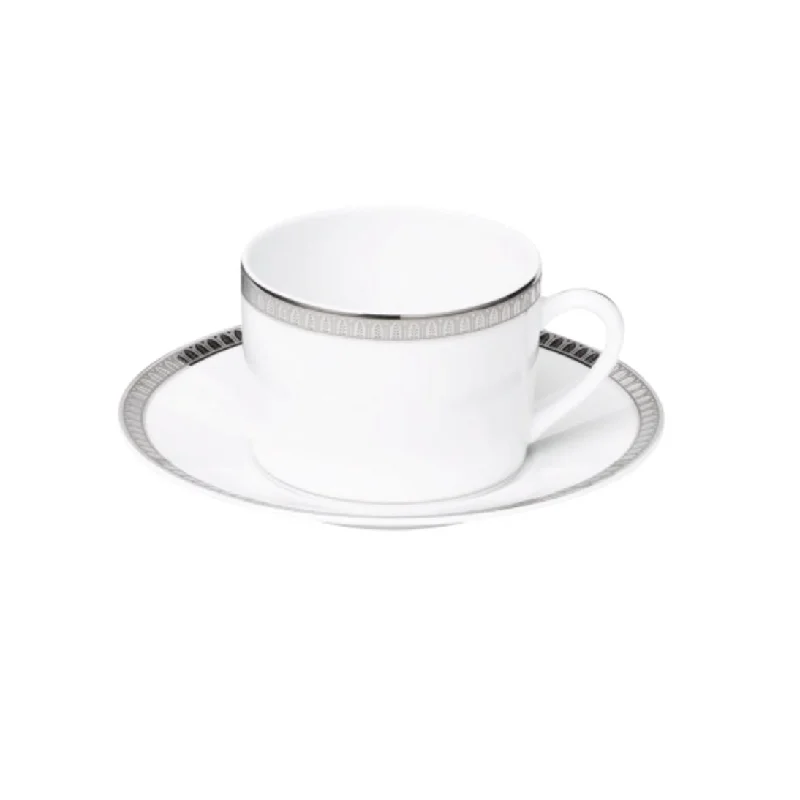 stylish glass coffee mugs-Malmaison Teacup & Saucer