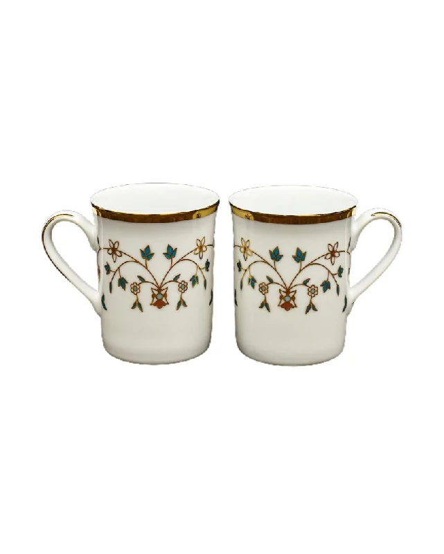 trendy coffee cups for daily use-Mavi Classic Porcelain Mugs | Set of 6