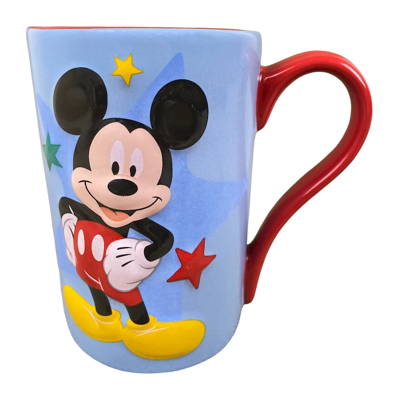 cute coffee mugs for camping-Mickey Mouse With Stars Embossed Mug Disney Store