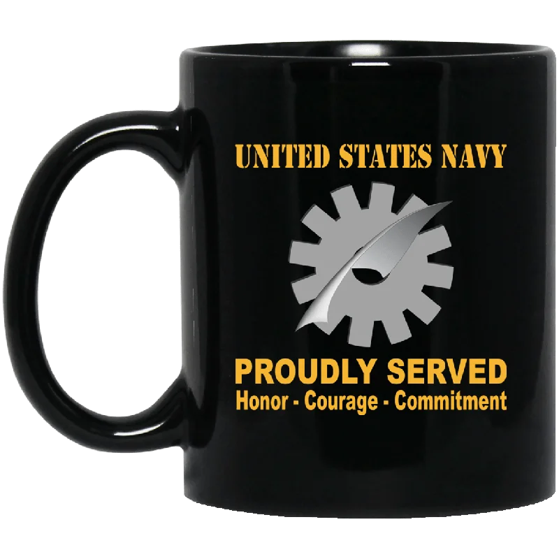 elegant tea cups for morning coffee-Navy Data Processing Technician Navy DP Proudly Served Black Mug 11 oz - 15 oz