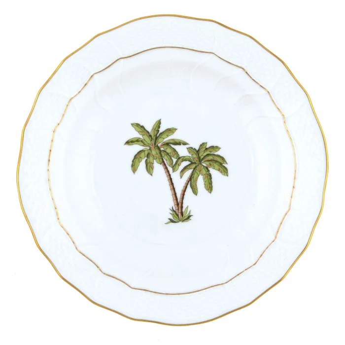 colorful mugs for parties and celebrations-Palm Tree Dessert Plate