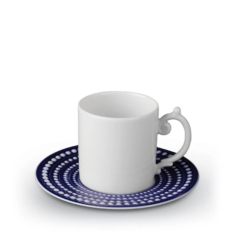 custom engraved coffee mugs for offices-Perlée Espresso Cup & Saucer