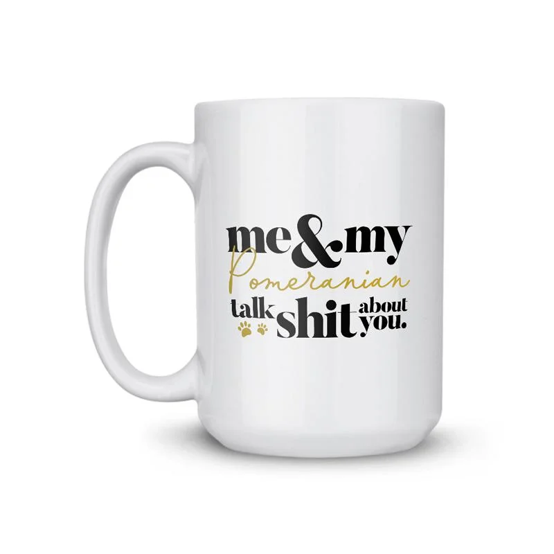 eco-friendly coffee mugs for home-Pomeranian Talk Shit Coffee Mug