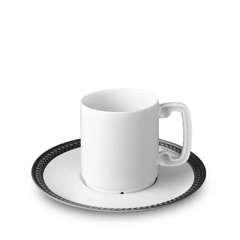 personalized coffee cups for special occasions-Soie Tressée Espresso Cup & Saucer