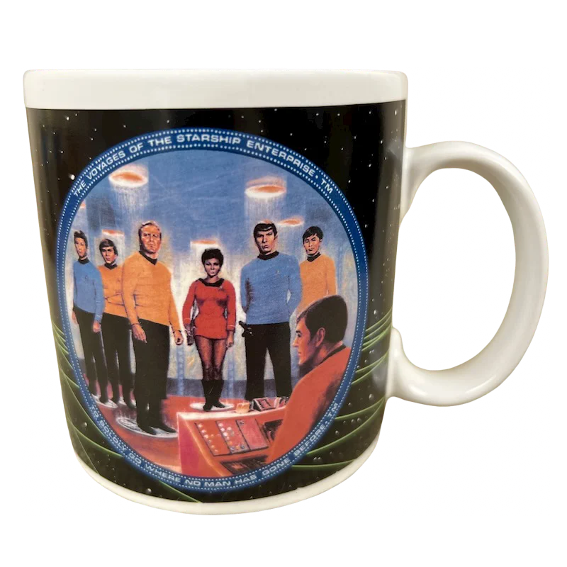 eco-friendly travel mugs with lids-Star Trek Enterprise Crew Beam Us Down Scotty Mug Hamilton Gifts