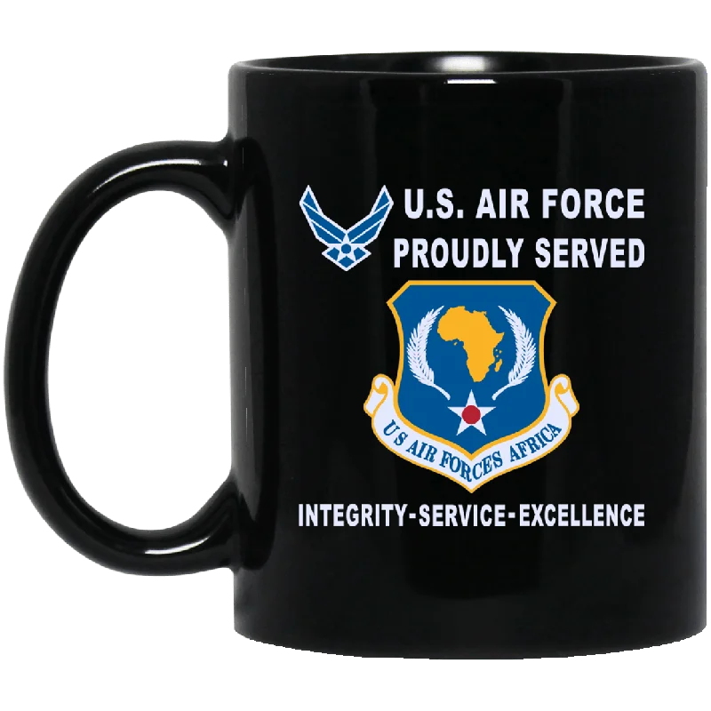 elegant porcelain coffee mugs-United States Air Forces Africa Proudly Served-D04 11 oz - 15 oz Black Mug