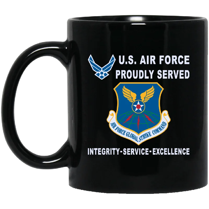 stylish tea mugs for special occasions-US Air Force Air Force Global Strike Command Proudly Served-D04 11 oz - 15 oz Black Mug