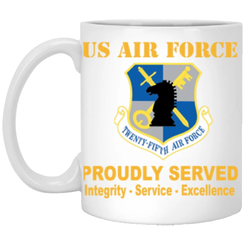 cute mugs with motivational quotes-US Air Force Air Force Intelligence Command Proudly Served Core Values 11 oz. White Mug