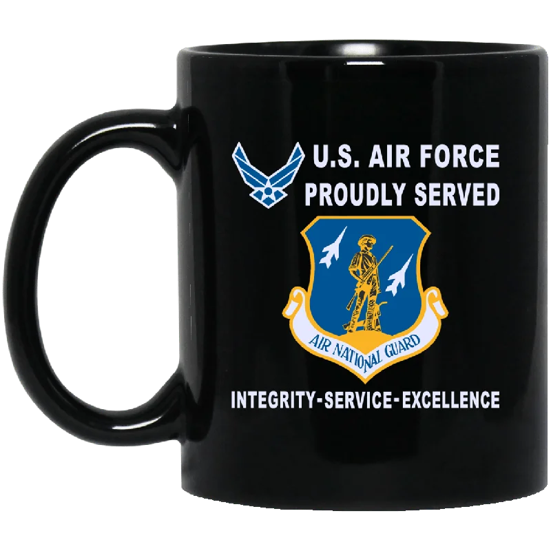 travel mugs for iced coffee-US Air Force Air National Guard Proudly Served-D04 11 oz - 15 oz Black Mug