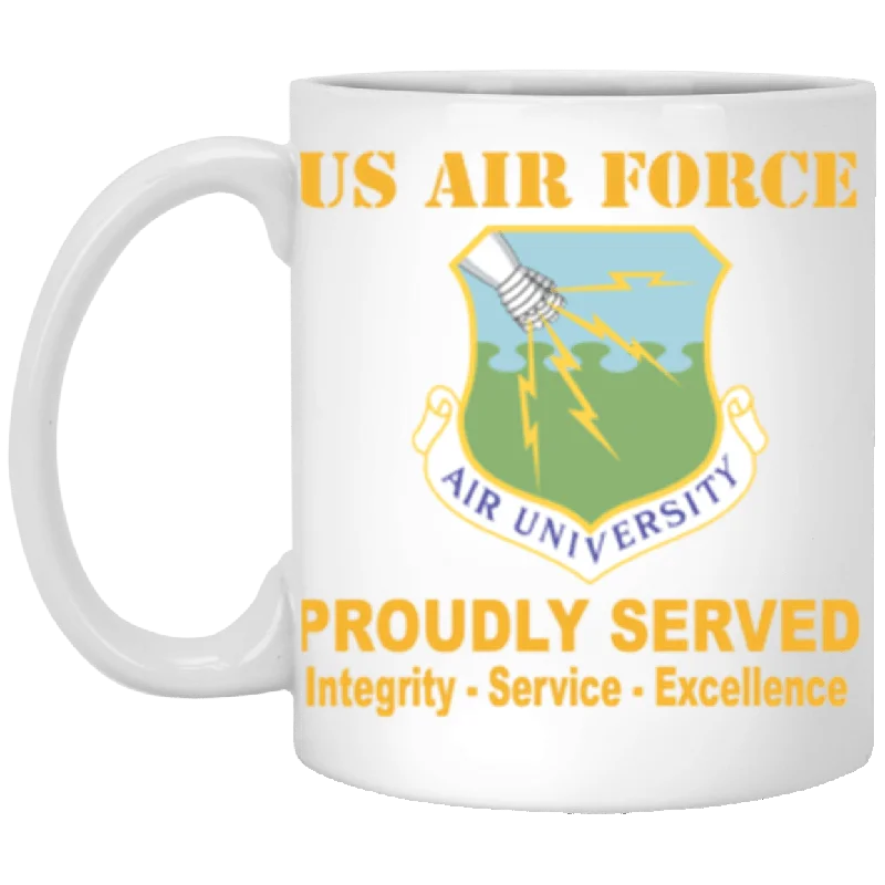 custom coffee cups for weddings-US Air Force Air University Proudly Served Core Values 11 oz. White Mug