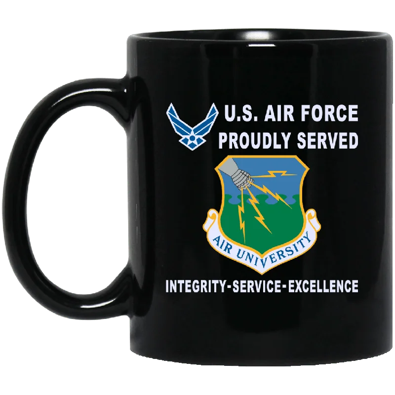 mugs for cold drinks on the go-US Air Force Air University Proudly Served-D04 11 oz - 15 oz Black Mug