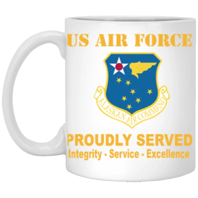 thermal mugs for hot beverages-US Air Force Alaskan Air Command Proudly Served Core Values 11 oz. White Mug