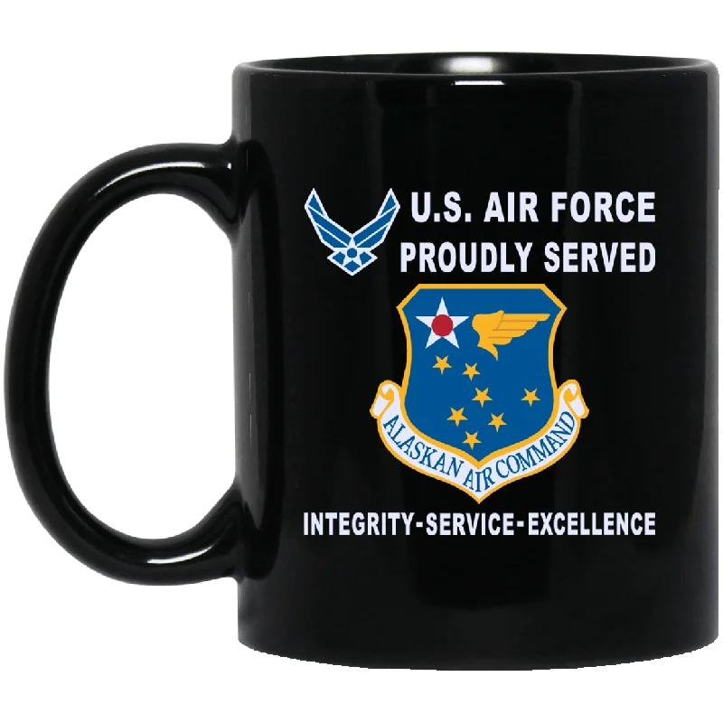 large travel mugs with lids-US Air Force Alaskan Air Command Proudly Served-D04 11 oz - 15 oz Black Mug