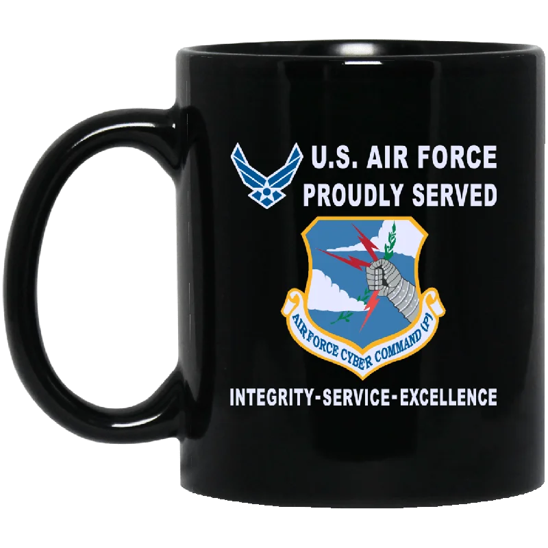 personalized mugs for baby showers-US Air Force Cyber Command Proudly Served-D04 11 oz - 15 oz Black Mug