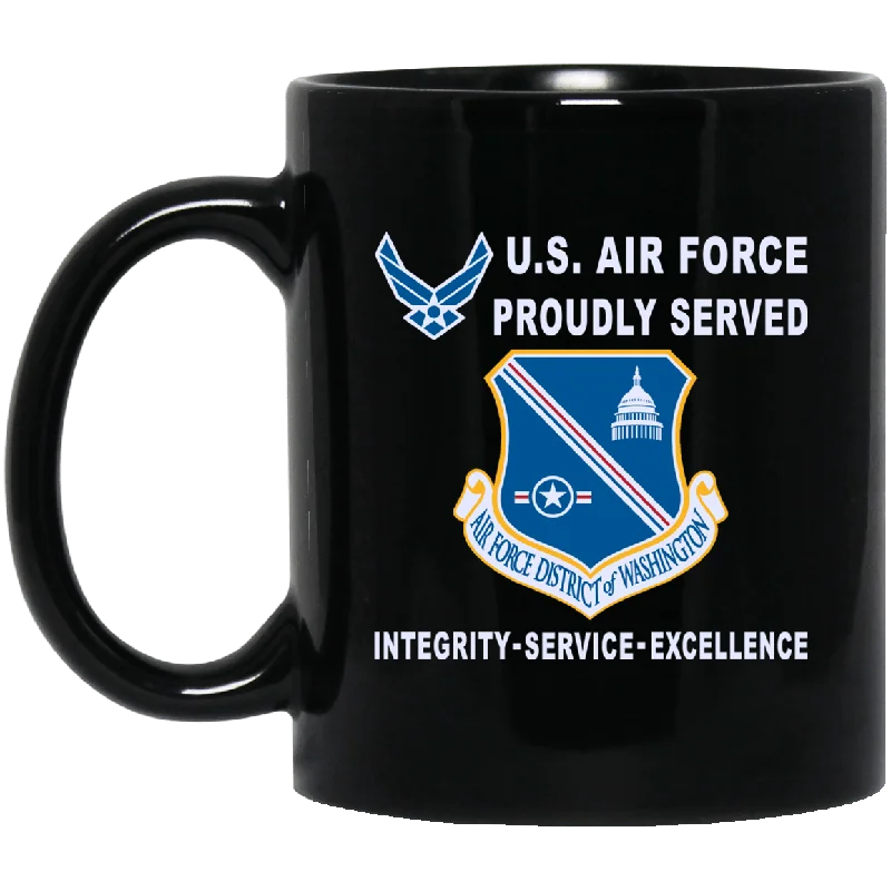 custom printed mugs for restaurants-US Air Force District of Washington Proudly Served-D04 11 oz - 15 oz Black Mug