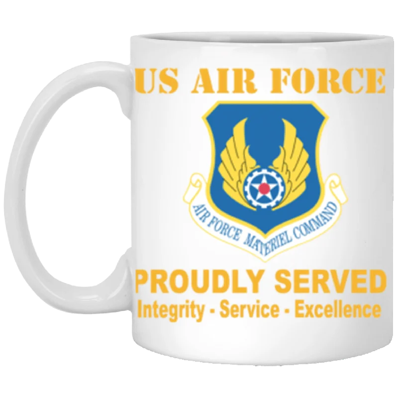 personalized mugs for baby showers-US Air Force Materiel Command Proudly Served Core Values 11 oz. White Mug