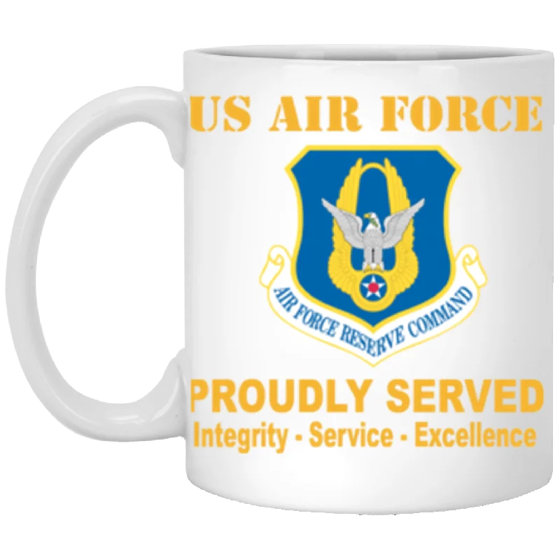 best tea mugs for loose leaf tea-US Air Force Reserve Command Proudly Served Core Values 11 oz. White Mug