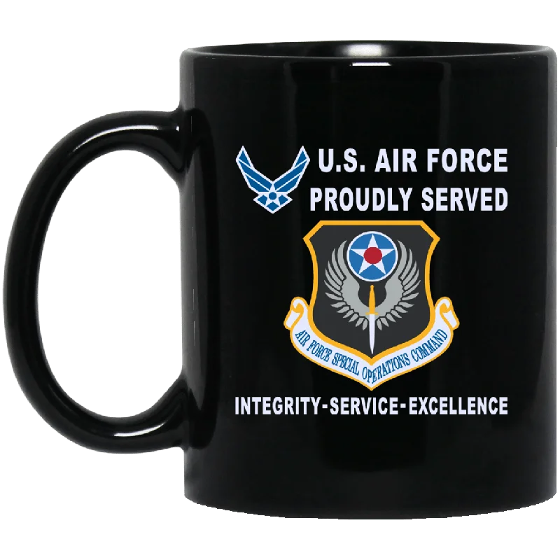 unique mugs for rustic kitchens-US Air Force Special Operations Command Proudly Served-D04 11 oz - 15 oz Black Mug