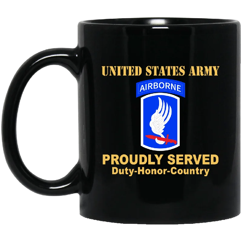 reusable mugs for coffee lovers-US ARMY 173RD AIRBORNE BRIGADE- 11 oz - 15 oz Black Mug