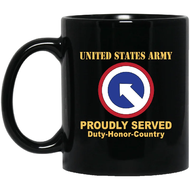 large thermal coffee mugs for travel-US ARMY 1ST SUSTAINMENT- 11 oz - 15 oz Black Mug