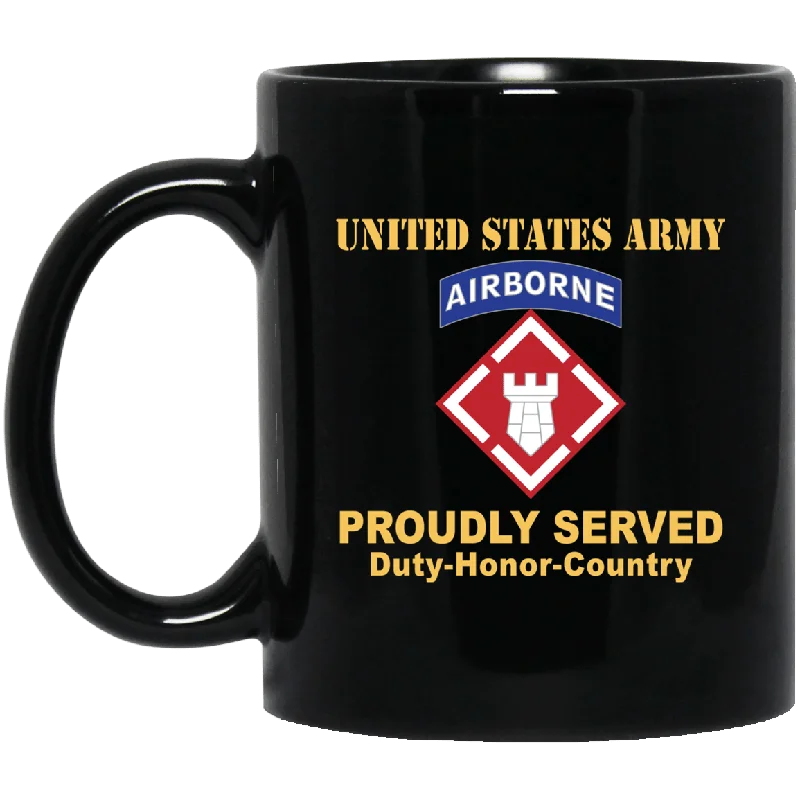 funny coffee cups for morning routines-US ARMY 20TH ENGINEER BRIGADE- 11 oz - 15 oz Black Mug