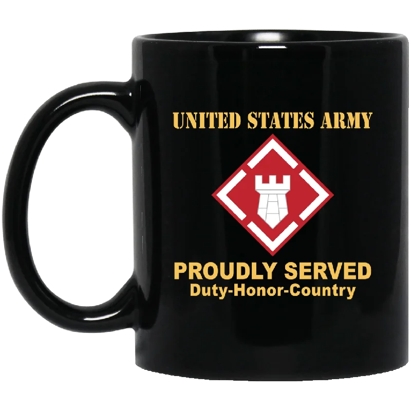 fun mugs for birthday parties-US ARMY 20TH ENGINEER BRIGADE WITH AIRBORNE TAB- 11 oz - 15 oz Black Mug