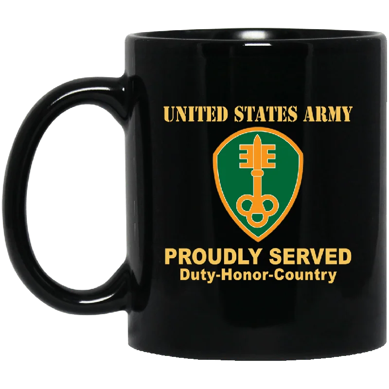 thermal mugs for hot beverages-US ARMY 300 MILITARY POLICE BRIGADE- 11 oz - 15 oz Black Mug