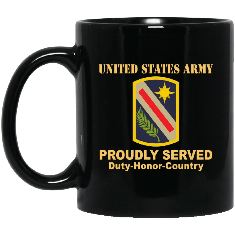 personalized coffee cups for special occasions-US ARMY 321 SUSTAINMENT BRIGADE- 11 oz - 15 oz Black Mug