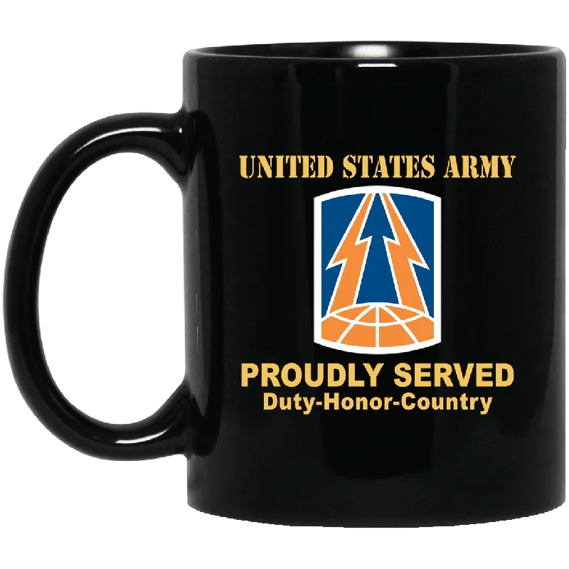 modern coffee mugs with lids-US ARMY 335TH SIGNAL COMMAND- 11 oz - 15 oz Black Mug