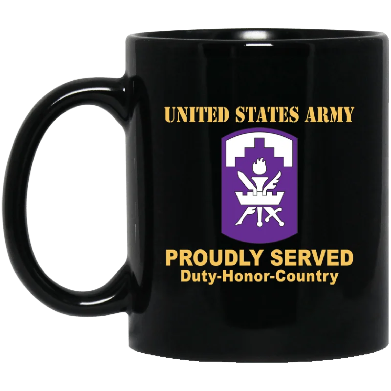 travel mugs for summer drinks-US ARMY 353 CIVIL AFFAIRS COMMAND- 11 oz - 15 oz Black Mug