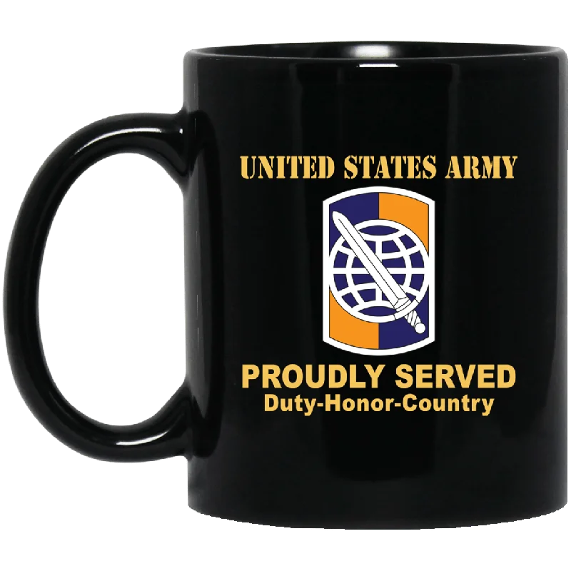 large ceramic coffee cups for home-US ARMY 358TH CIVIL AFFAIRS BRIGADE- 11 oz - 15 oz Black Mug