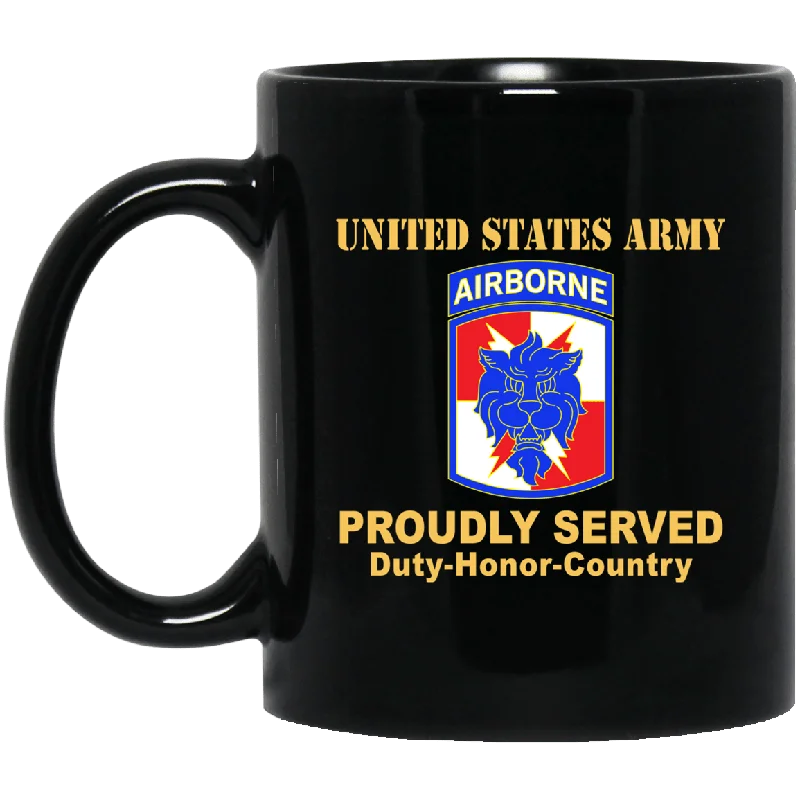 personalized coffee cups for gifts-US ARMY 35TH SIGNAL BRIGADE W AIRBORNE TAB- 11 oz - 15 oz Black Mug